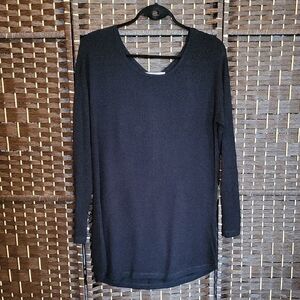 Hilary Radlry For Katherine Barclay Elegant Black Tunic-mini Dress